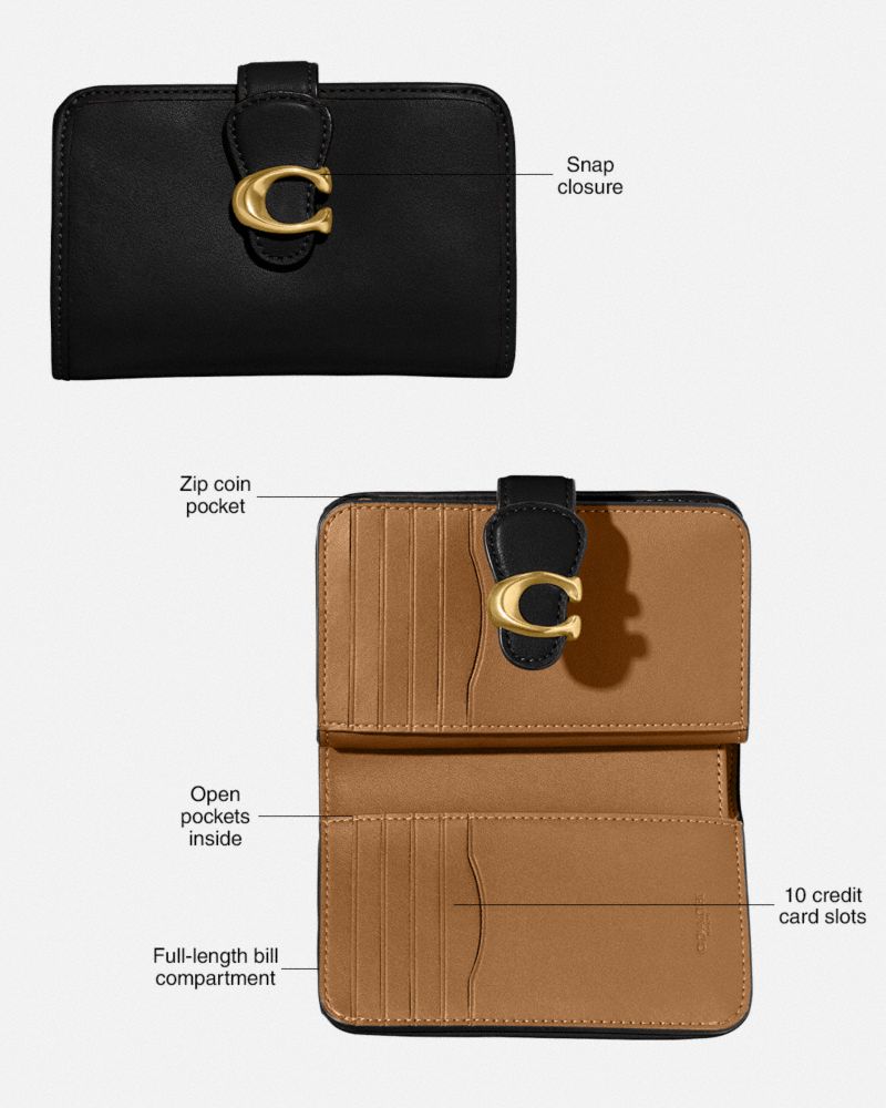 Coach Tabby Medium Wallet Brass Chalk