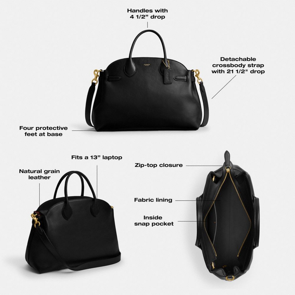 Coach Soft Empire Carryall Bag 40 Brass Dark Navy