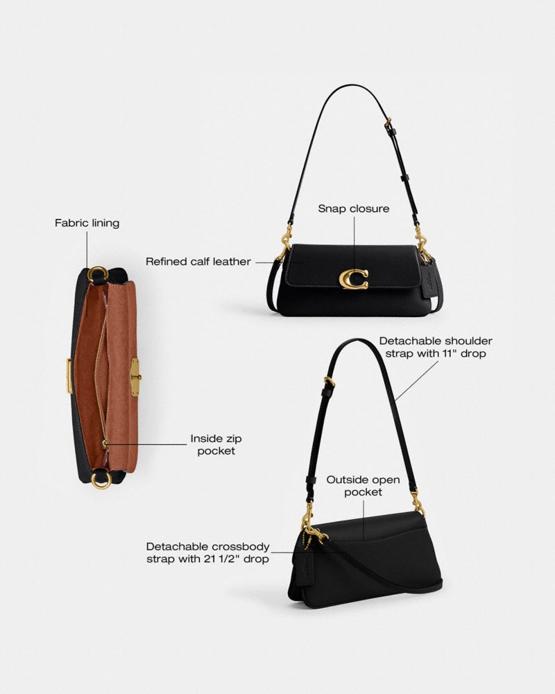 Coach Jet Shoulder Bag Brass Black