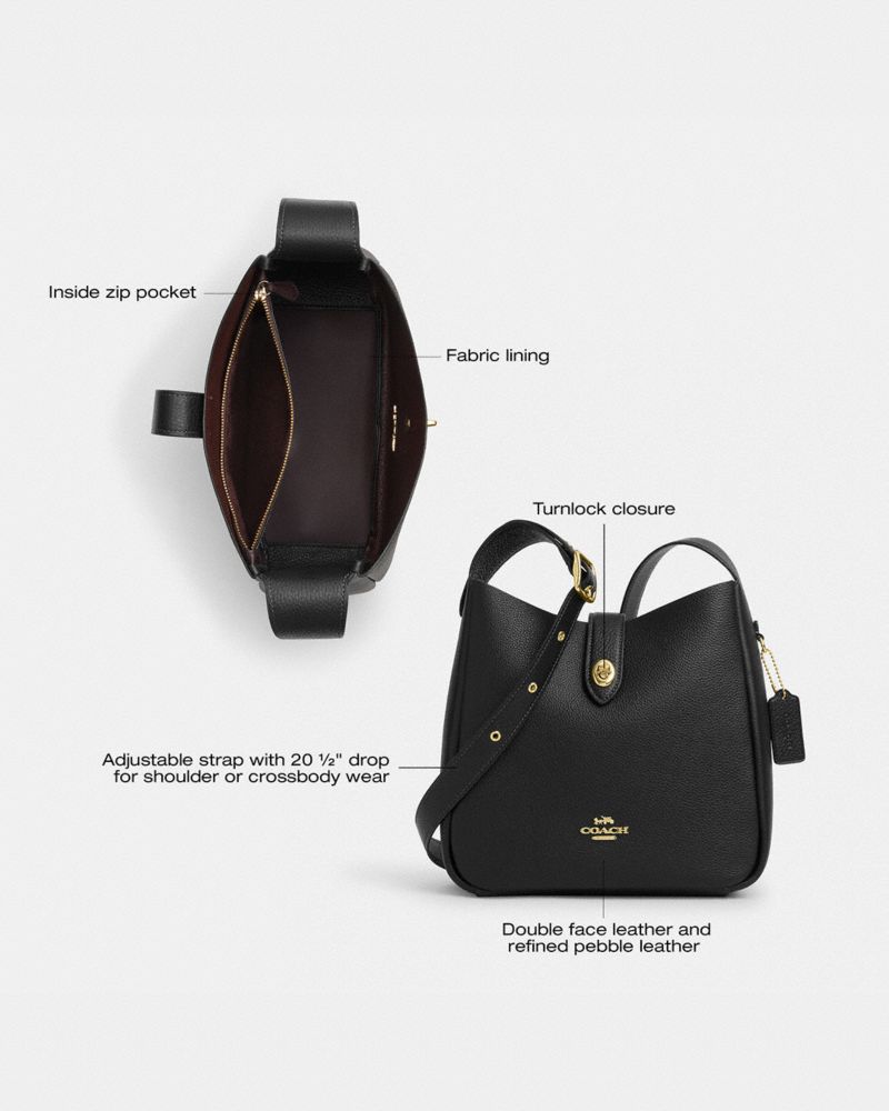 Coach Hadley Convertible Crossbody Bag Gold Dark Stone