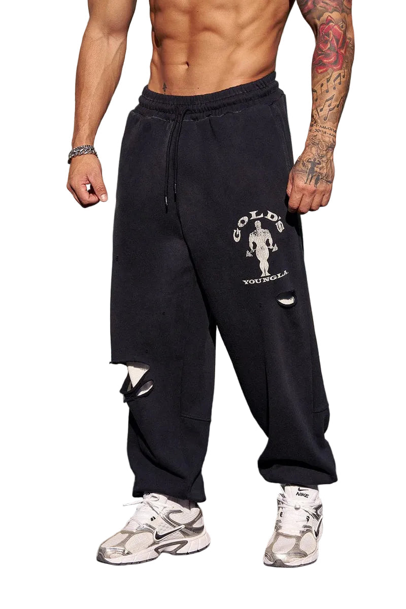 2054 - Gold's Iron Legacy Layered Joggers Black