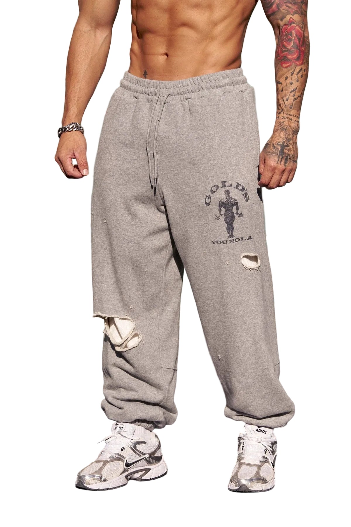 2054 - Gold's Iron Legacy Layered Joggers Heather Grey