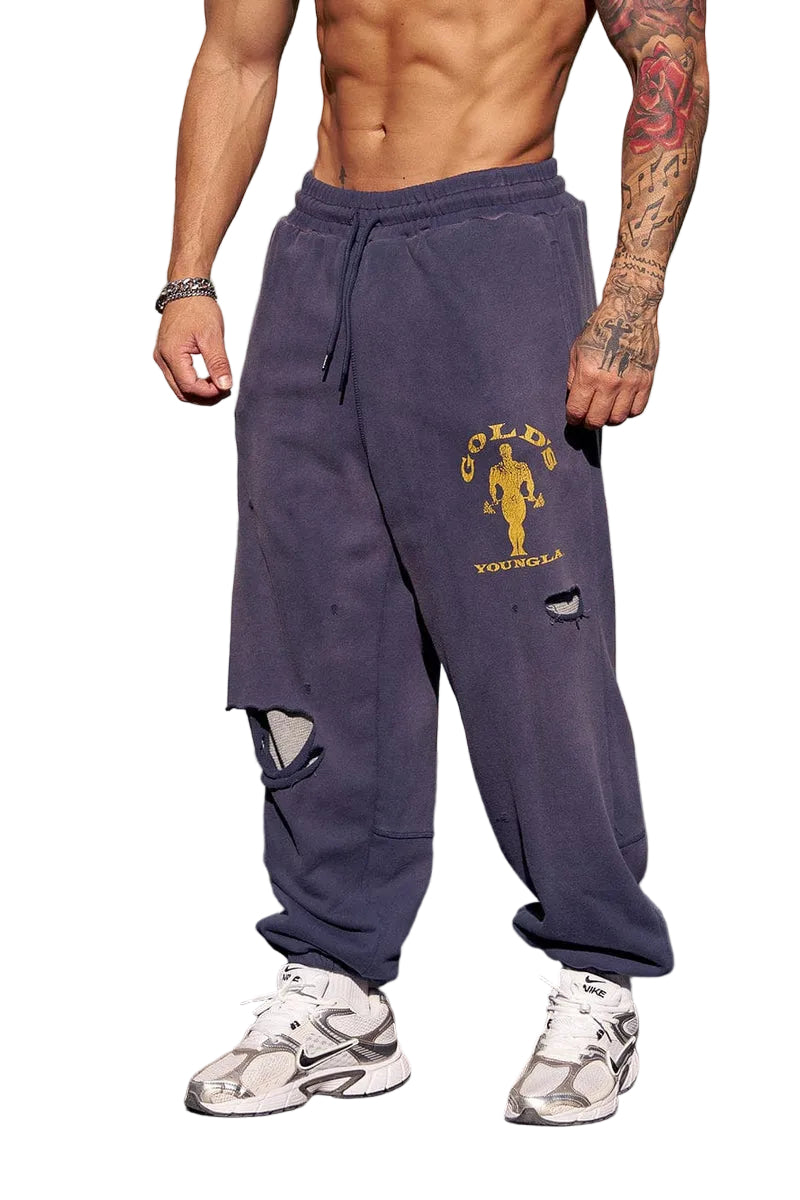 2054 - Gold's Iron Legacy Layered Joggers Navy