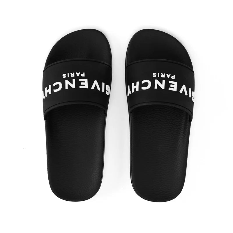 Givenchy Paris Flat Sandals Black White
