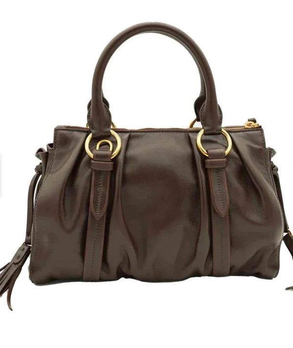 Miu Miu Brown Leather Tote Bag