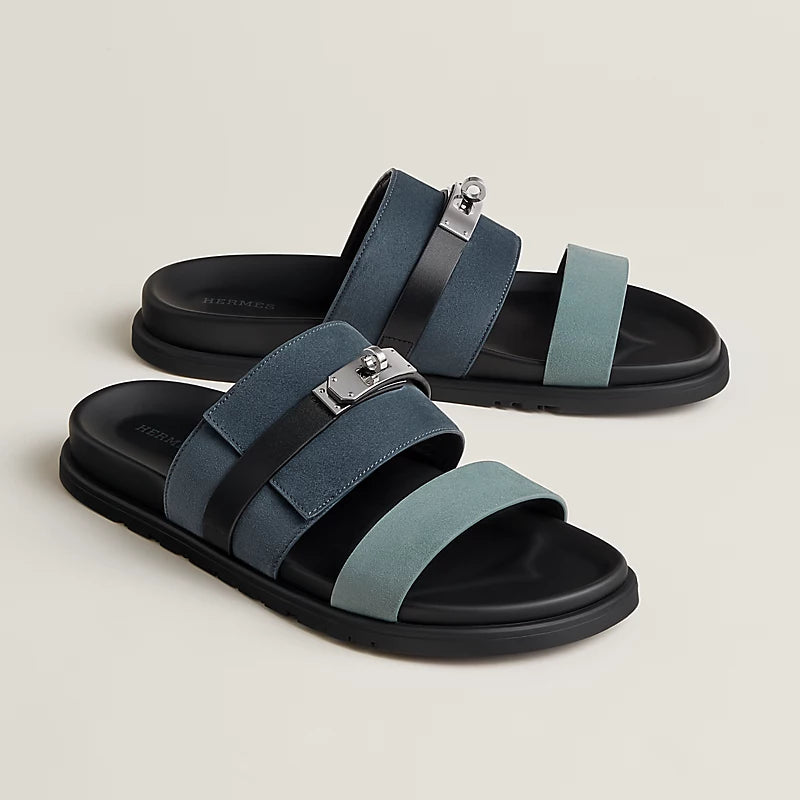 Hermes Jackson Sandal Multicolore Bleu Tonnerre