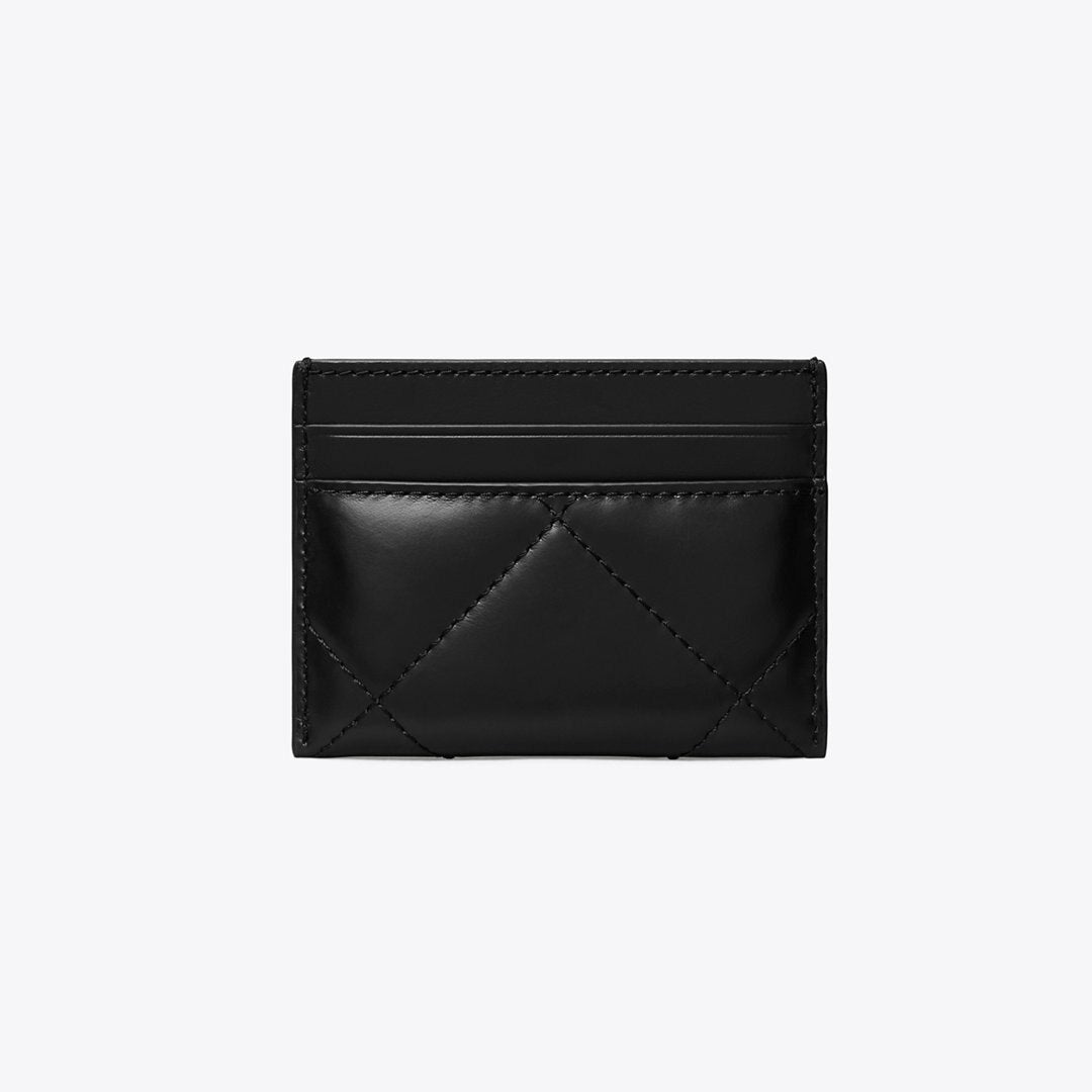 Tory Burch Kira Diamond Quilt Card Case Black