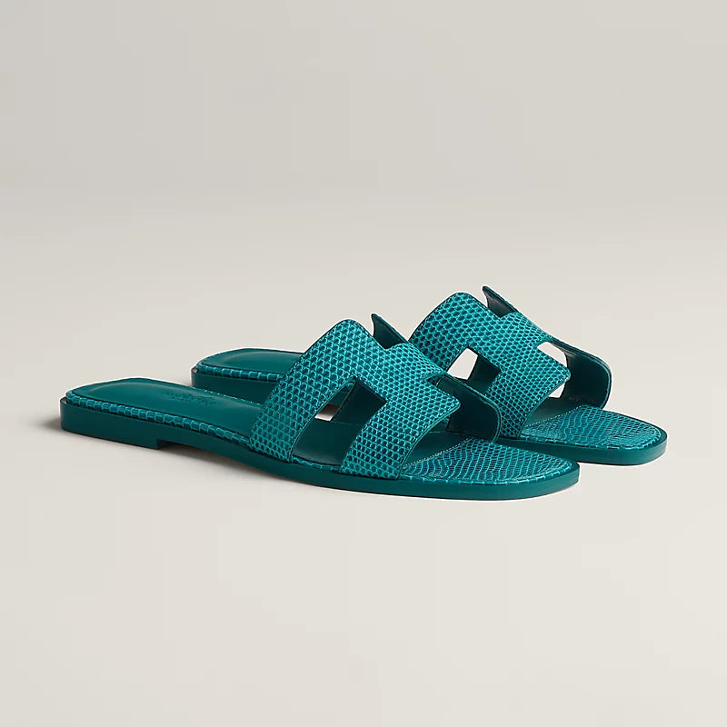 Hermes Oran Sandal Vert Oxford