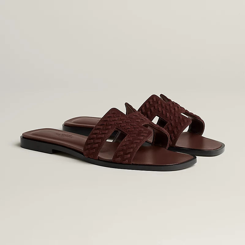 Hermes Oran Sandal Marron Palissandre