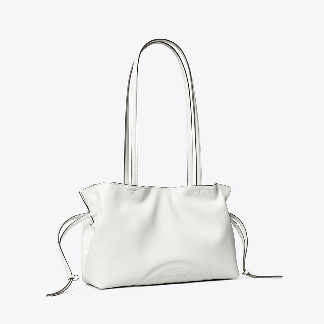 Tory Burch Small Ella natuura Drawstring Tote Bianco
