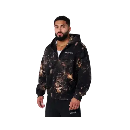YoungLA Tree Camo Collection Zip Up Black Tree Camo