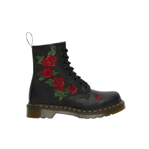 Dr Martens 1460 Vonda Floral Leather Lace Up Boots Black