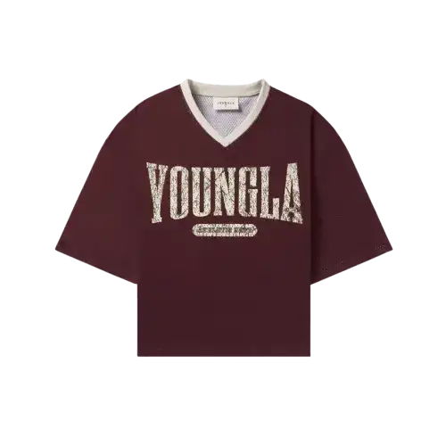 Young LA Football Cropped Jersey Burgundy
