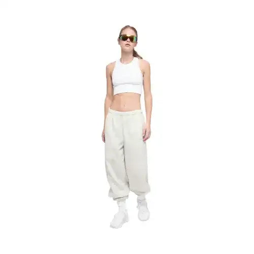 Alo Women's Polar Fleece High-Waist Retreat Jogger - White Heather Grey