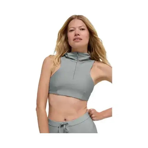 Alo Women's Airlift Light Speed Hooded Bra - Lunar Grey