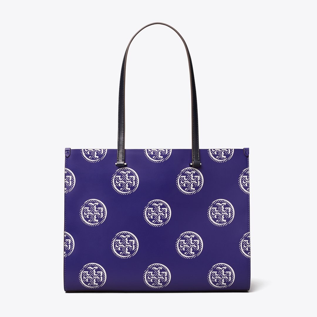 Tory Burch T Monogram Contrast Embossed Tote Ballpoint Blue