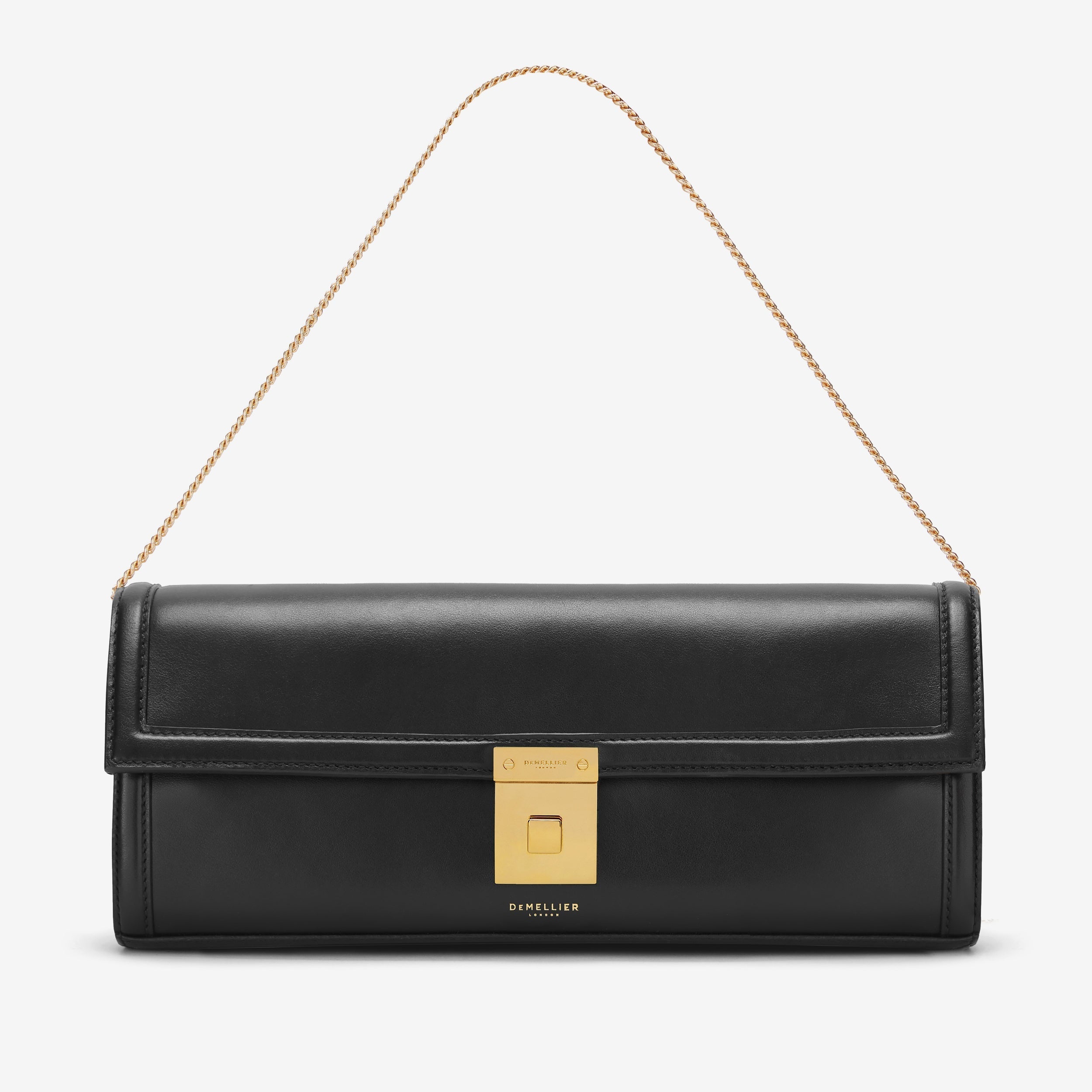 DeMellier The Paris Clutch black smooth