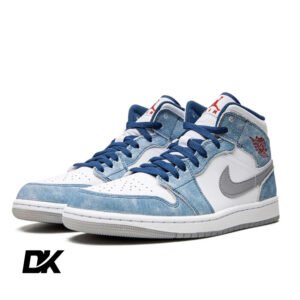 Jordan 1 Mid French Blue Fire Red-NEW-1