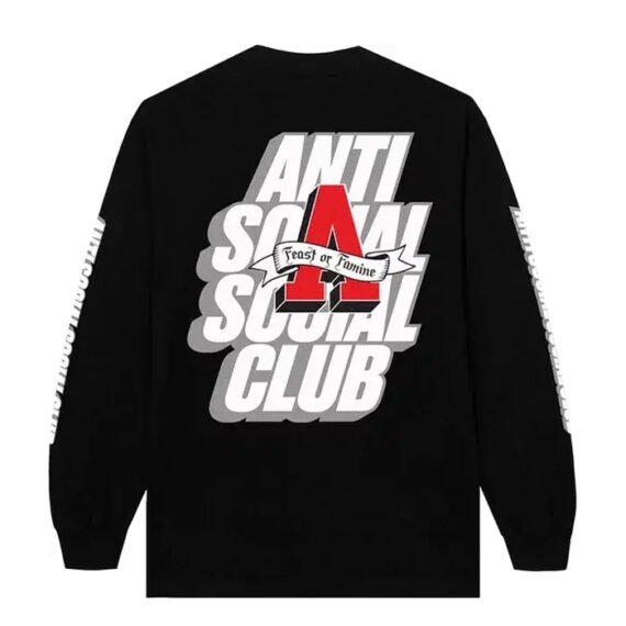 Anti Social Social Club x 2 Tone Easy A Long-Sleeve Tee Black