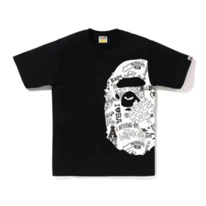 A BATHING APE® Ape head print T-shirt with logo Black
