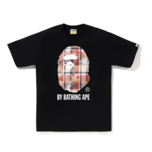A BATHING APE® Checked ape head print T-shirt Black