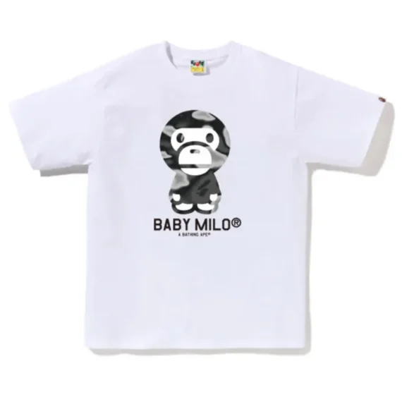 A BATHING APE® Liquid Camo Milo Print T-Shirt White
