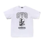 A BATHING APE® OVO collaboration series logo print T-shirt White