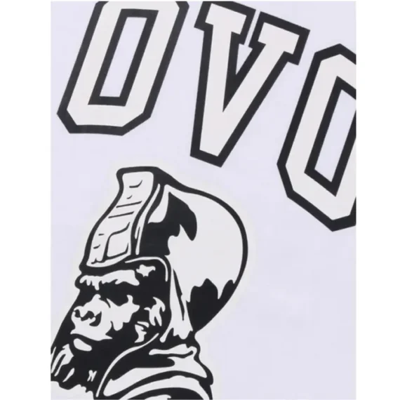 A BATHING APE® OVO collaboration series logo print T-shirt White