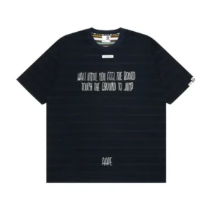 AAPE BY A BATHING APE® slogan-embroidered striped T-shirt