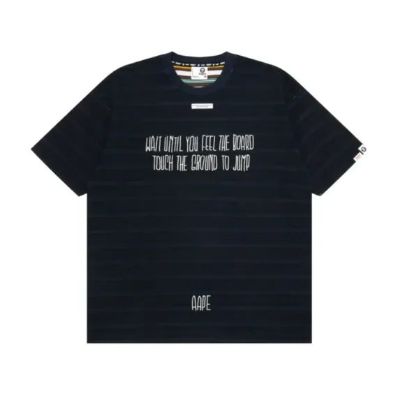 AAPE BY A BATHING APE® slogan-embroidered striped T-shirt