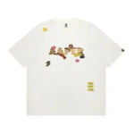 Aape Ape head print T-shirt with logo Cream