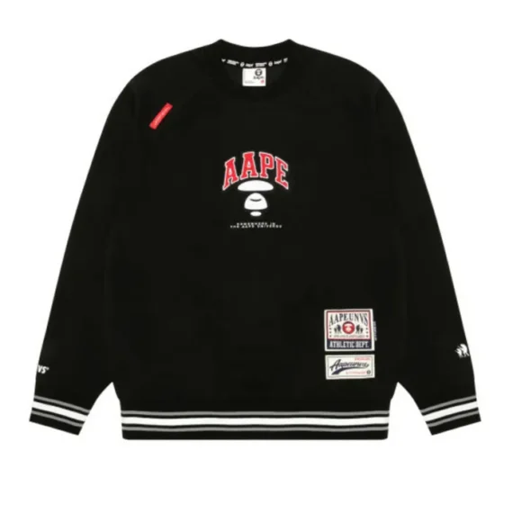 Aape Crewneck sweatshirt with embroidered logo label Black