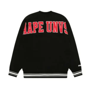 Aape Crewneck sweatshirt with embroidered logo label Black-2
