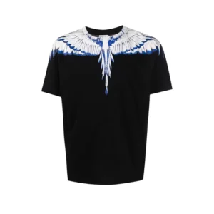 Marcelo Burlon Wings Print T-Shirt Black/White/Blue