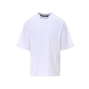 Palm Angels Mock Neck Logo Oversized T-Shirt White/Black SS22