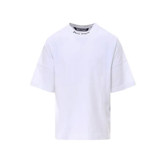 Palm Angels Mock Neck Logo Oversized T-Shirt White/Black SS22
