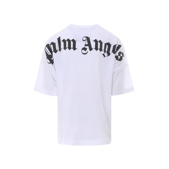 Palm Angels Mock Neck Logo Oversized T-Shirt White/Black SS22
