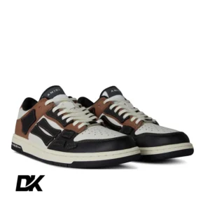 Amiri Skeleton Top Low Trainers-Black-Brown-3