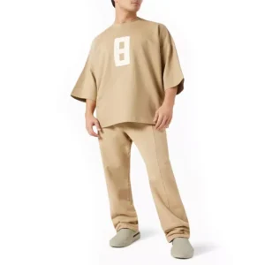 FEAR OF GOD Embroidered 8 Milano T-shirt in Jersey-Neutral-2