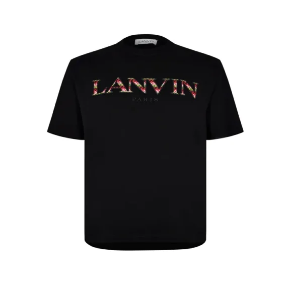 LANVIN Curb Embroidered T-Shirt- Black