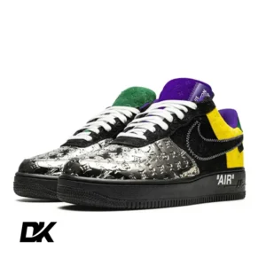 Louis Vuitton Nike Air Force 1 Low By Virgil Abloh Black Metallic Silver-3