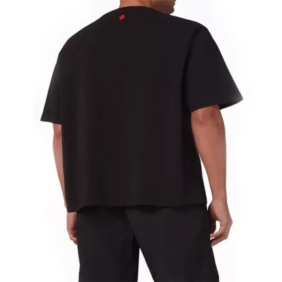 Marcelo Burlon Feathers Necklace Oversized T-shirt in Cotton Jersey Color BLACK