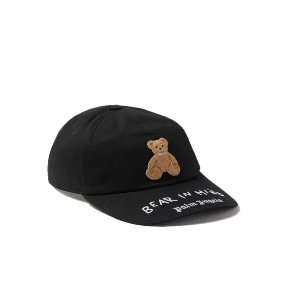 PALM ANGELS Bear in Mind Cap in Cotton-twill