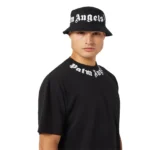 PALM ANGELS Logo-Print Bucket Hat in Cotton