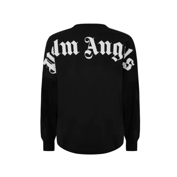 PALM ANGELS Logo Print Cotton T-Shirt - Black/White