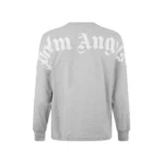 PALM ANGELS Logo Print Cotton T-Shirt - Grey Melange
