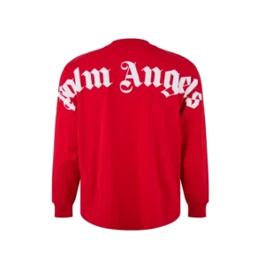 PALM ANGELS Logo Print Cotton T-Shirt - Red/White