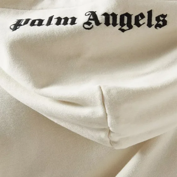 Palm Angels Logo Hoodie in Cotton WHITE