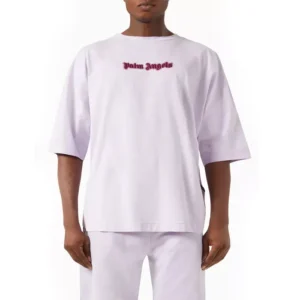 Palm AngelsBurning Palm Neon Logo T-shirt in Cotton-1