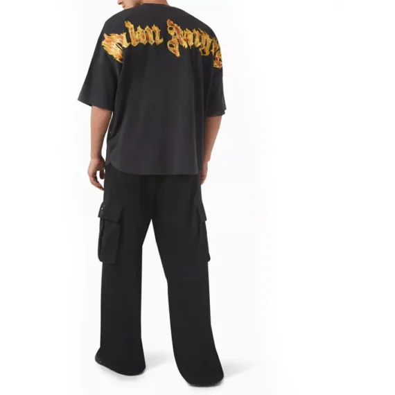 Palm Angels Burning Palm Oversized T-shirt in Cotton-jersey